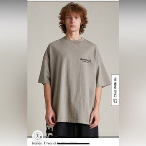 Fear of God Essentials Heather Grey Crew Neck T-Shirt. Brand New. Oversized.